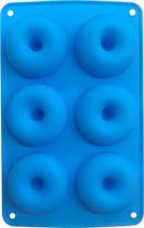 Siliconen bakvormen donuts van WDMT | 17,5 x 27,5 x 3,5 cm | Siliconen mallen | Bakvormen rond | Blauw