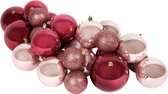 Boules de Noël Boules de Boules de Noël en plastique - 26 pièces - Ensemble de boules de Noël - Boules de Noël en plastique - Décorations de Noël de Noël - Mix de Boules de Noël