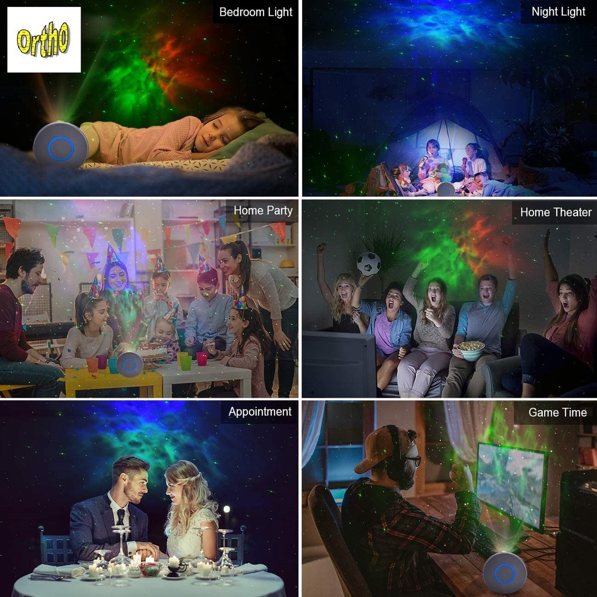 Ortho® - Sterrenprojector - Licht projector - Nachtlamp - Sterrenhemel projector - Sfeervolle sterrenhemel - Starprojector – foto 3