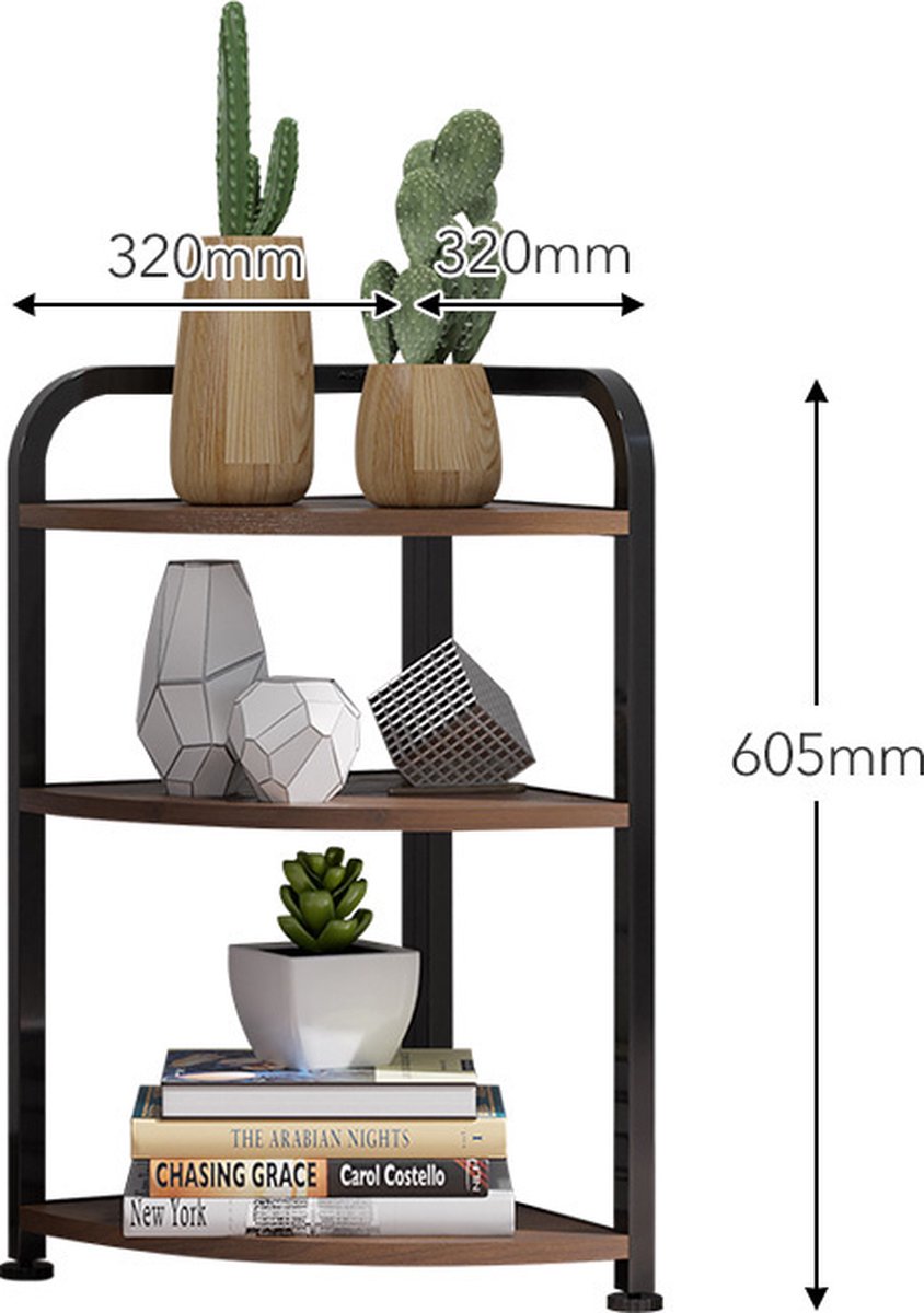 Étagère d'angle CASTLEBAR, style industriel, en Bois et Acier, 30