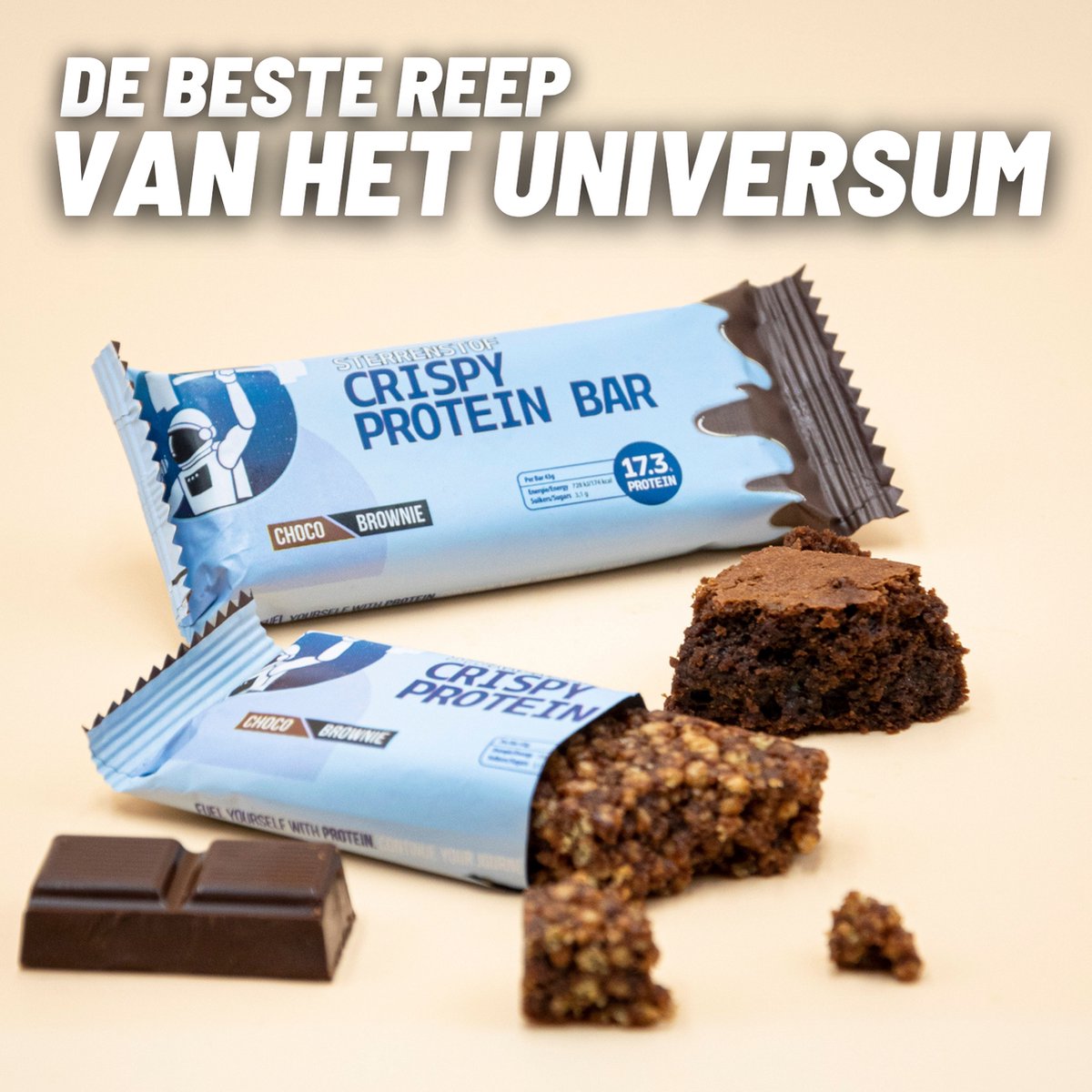 Sterrenstof Crispy Protein Bar Eiwit reep Proteine repen 12 pack Chocolade/Brownie