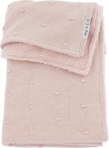 Meyco Baby Mini Knots teddy wiegdeken - soft pink - 75x100cm
