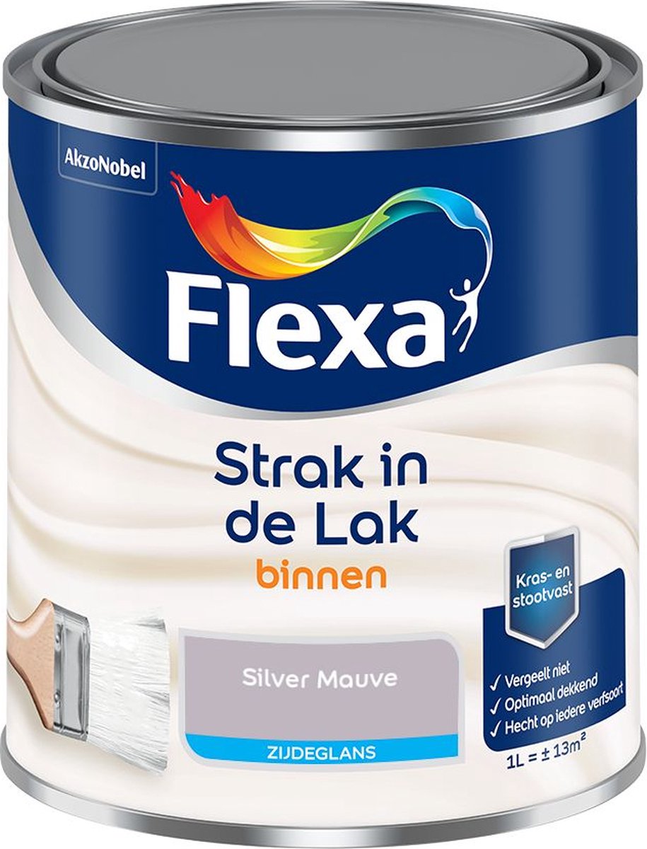 Flexa Strak in de Lak - Binnenlak - Zijdeglans - Silver Mauve - 1 liter
