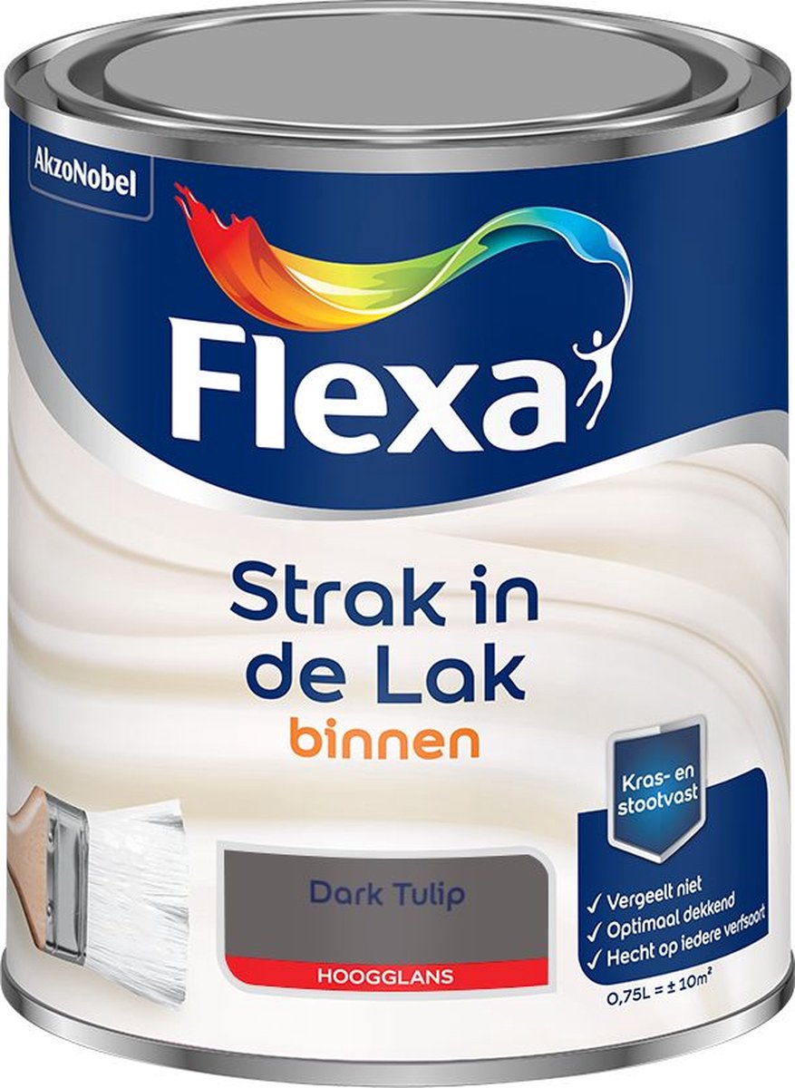 Flexa Strak in de Lak - Binnenlak - Hoogglans - Dark Tulip - 750 ml