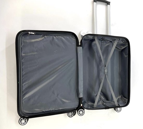 MY TRAVEL BAG Trolley koffer met harde schaal, ABS, reiskoffer, 4 dubbele wielen, handbagage, middelgroot groot, set met 5 cm uitzettingsboord, licht, stabiel, antraciet, Handgepäck (55cm