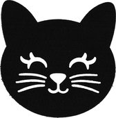 onderzetter Kat Zwart vilt 4 stuks