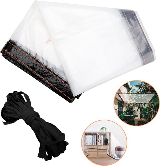 QHLTY Afdekzeil Van Zeildoek Pergola Gordijnen Waterdicht PVC-materiaal Met Rits Stofdicht Regendicht voor Windows/Terras/Camping(1.8x2.2m/5.9x7.22ft