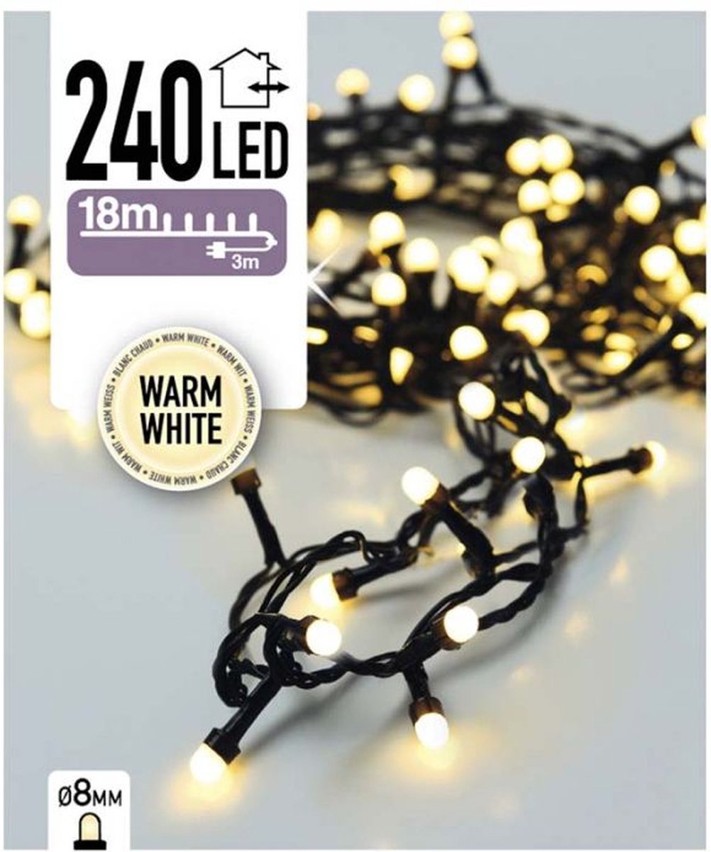 Oneiro’s luxe LED-verlichting bolletjes - 240 LED's - 18 meter - warm wit - kerst - kerstboom - feestdagen - winter - verlichting - binnen - buiten - sfeer