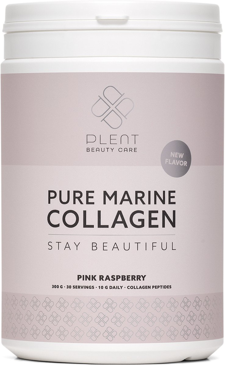 Plent - Vis Collageen Pink Raspberry (+ vit C) - 300 g - Pure Viscollageen met toegevoegde natuurlijke vitamine C voor de versterkende opname
