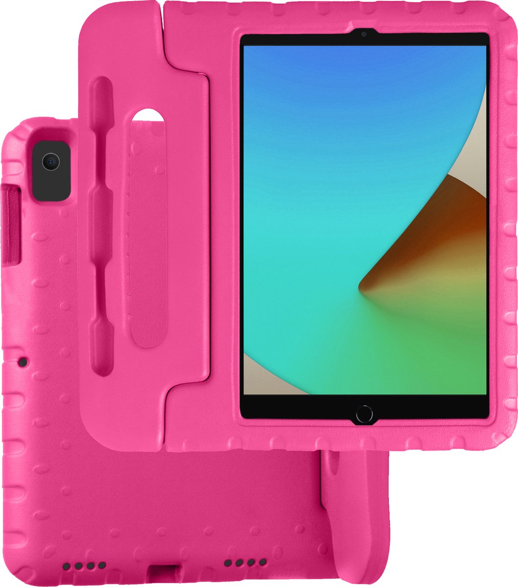 Hoesje Geschikt voor iPad 10.2 2019 Hoesje Kinder Hoes Shockproof Cover - Kindvriendelijke Hoesje Geschikt voor iPad 7 Hoes Kids Case - Roze.