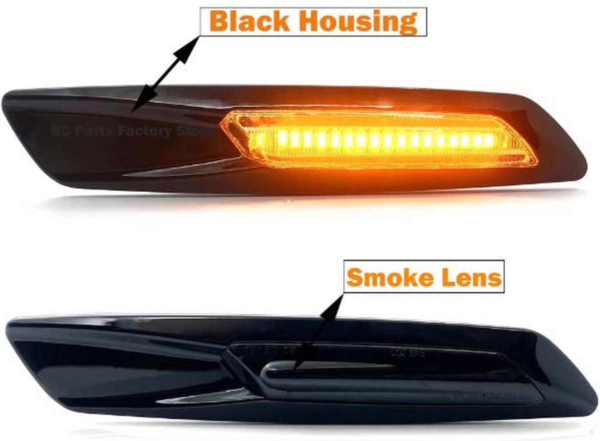 SONRUIJIE Frecce Laterale LED Compatibile Con BMW E90 E91 E92 E93 E46 E53 E60 E61 X3 E83 X1 E84 E81 E82 E87 Accessori,Indicatore Di Direzione Laterale Ambra Dinamica Luce,Impermeabile IP68, 2 Pezzi - 14