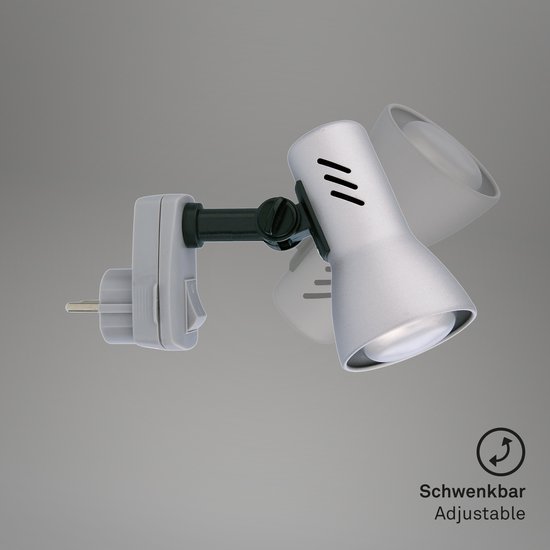 BRILONER Pilo - Stekkerlamp - wandlamp met schakelaar - stopcontactlampen 1 licht - Stekkerspot - ON/OFF - draaibaar - E14 fitting — afbeelding 2