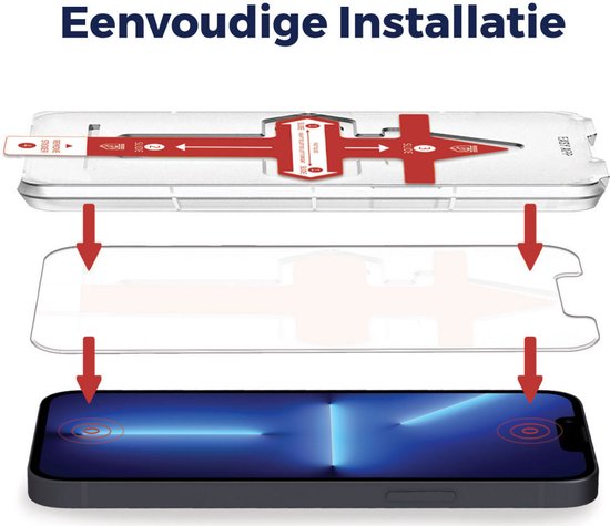Tempered Glass Rosso Apple iPhone 14 Pro avec Plateau d'Installation