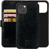 Rosso Element Uitneembaar 2-in-1 Hoesje Geschikt voor Apple iPhone 14 | Luxe Portemonnee | Back Cover | Pasjeshouder | Zwart