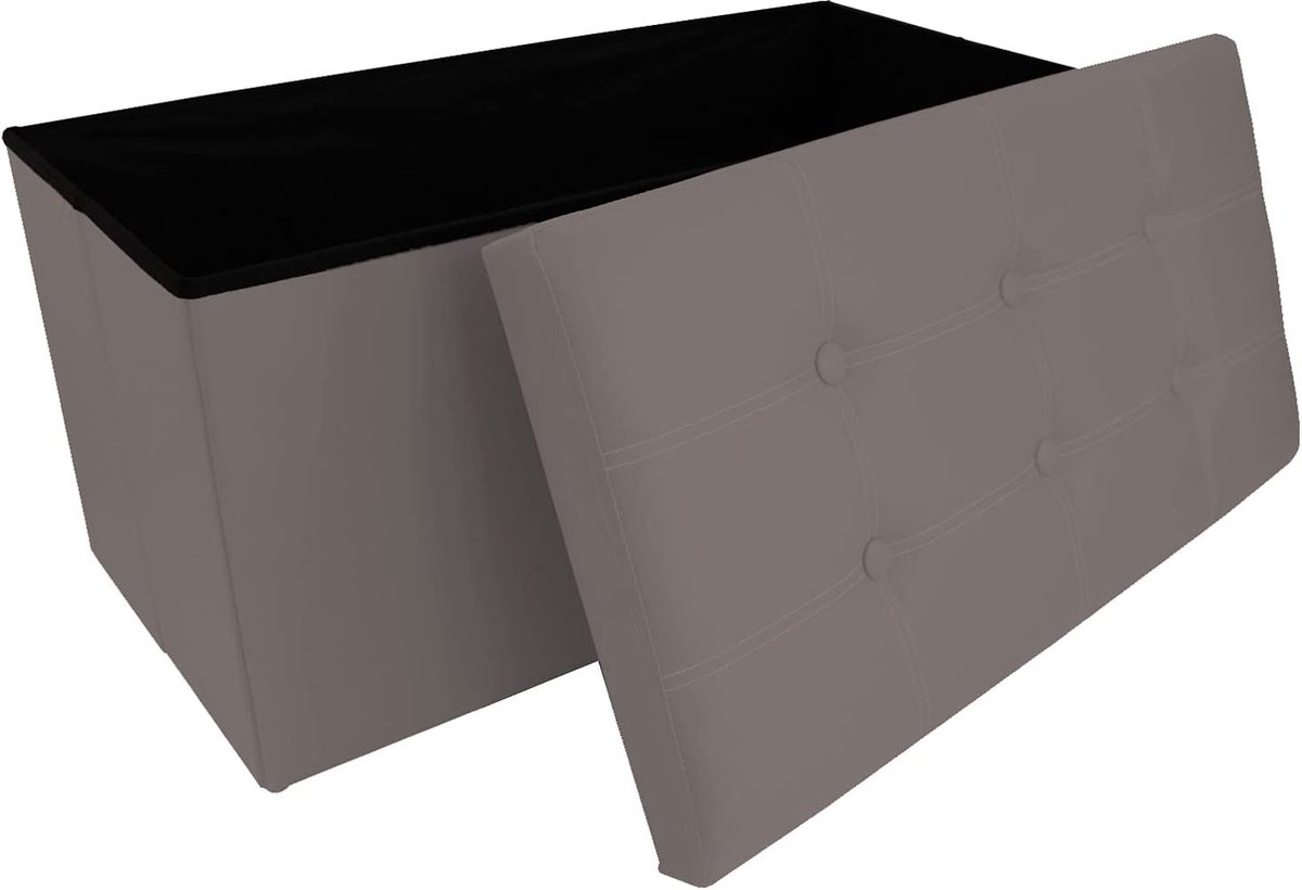 Opvouwbare Opberg Poef - Hocker – Bench – Bench with Storage space - Zitkist – Woonkamer accessoires   	38x76x38 cm
