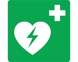 AED sticker bestellen - Stickers - Sticker voor automatische externe defibrillator (AED) - Eerste hulp - 20 x 20 centimeter (E010)