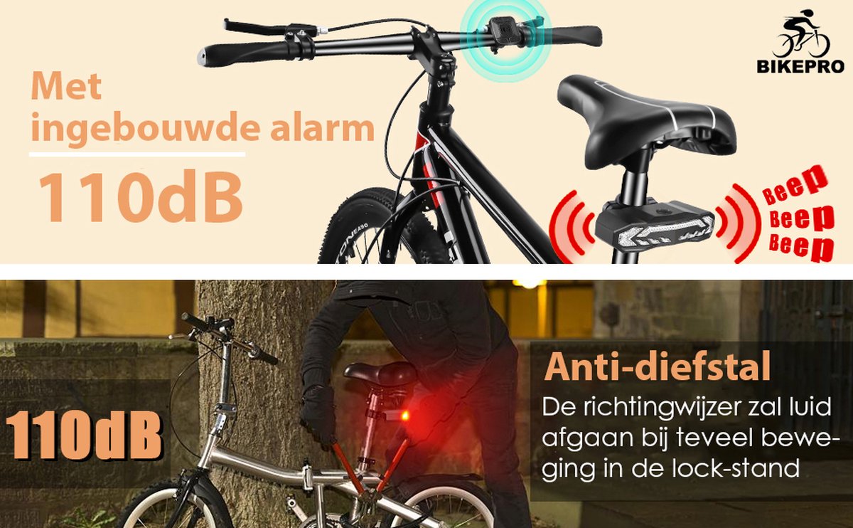 Slim Fietsachterlicht Met Richtingaanwijzers En Automatisch Remlicht Draadloze Afstandsbediening En Usb Oplaadbare Veiligheidswaarschuwing