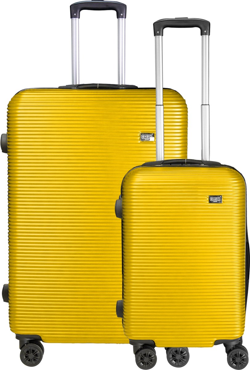 Handbagage koffer Duo Kofferset - TSA slot - Reiskoffer - Anti-diefstal - Geel