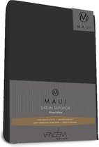 Maui - Van Dem -  satijn hoeslaken de luxe 180 x 210 cm zwart