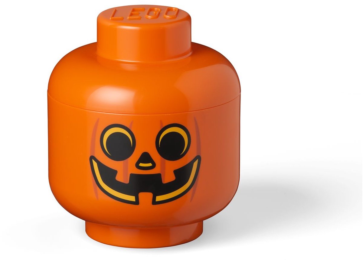 Opbergbox Iconic Hoofd Pompoen 16 cm, Oranje - LEGO