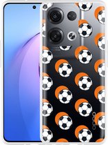 Oppo Reno8 Pro Hoesje Soccer Ball Orange Shadow - Designed by Cazy