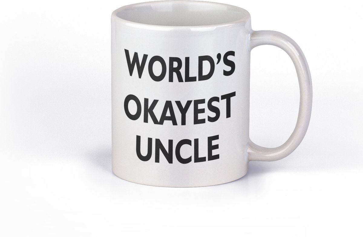 Mok met tekst bedrukt | World's Okayest Uncle | Cadeau tip voor een Oom