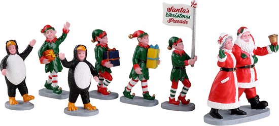 Lemax - Santa's Elf Parade, Set Of 7 - Kersthuisjes & Kerstdorpen