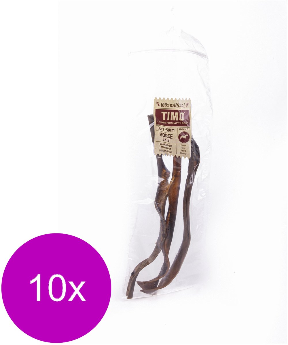 Timo Paardenhuid - Hondensnacks - 10 x Paardenvlees 50 cm 3 stuks