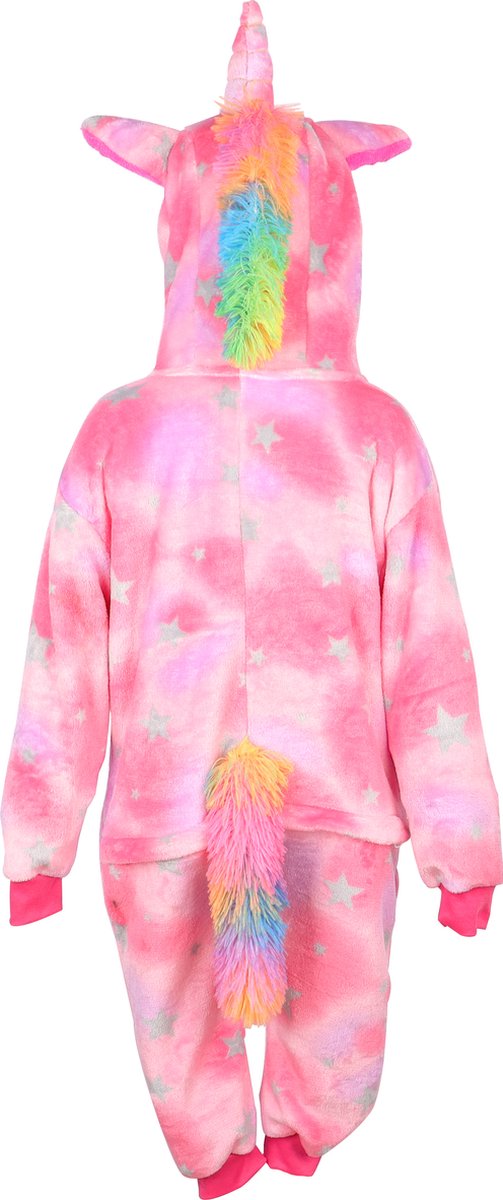 Joya Kids® Eenhoorn Onesie | Unicorn roze huispak | Verkleed kostuum kinderen | verkleedkleding jurk | Maat 128-134 (130) + Haarband | Cadeau meisje — afbeelding 9