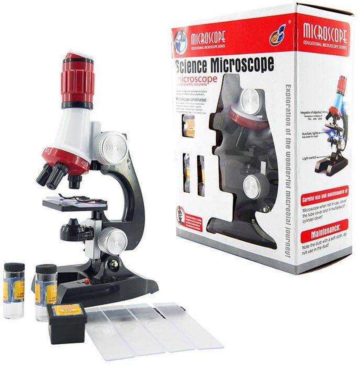 Microscoop met accessoires - Speelgoed - Kindermicroscoop 100X-900X - Microscoop voor kinderen - Laboratorium Educatief Speelgoed voor uw Kind - Kinder microscoop - Microscope - Telescope - Leuk als Cadeau
