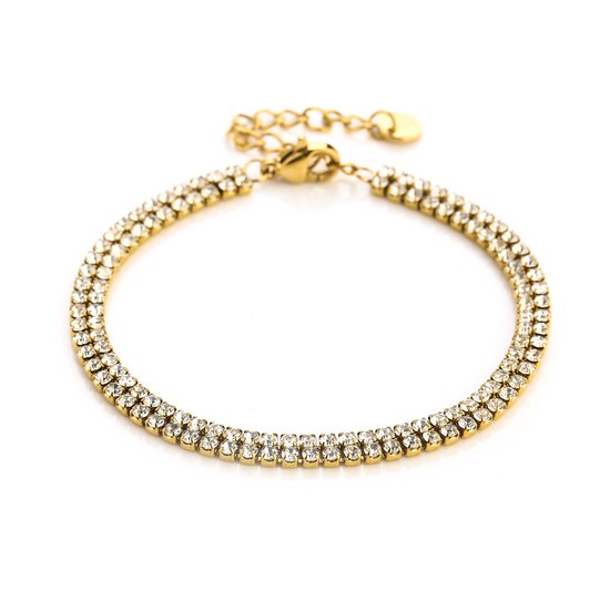 Michelle Bijoux Armband (sieraad) Dubbel strass goud JE14394