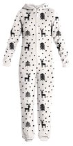 Mistral Home - Onesie - Kids - Home Suit - Noël - 100% Polyester - Taille Small - Renne - Wit, Noir