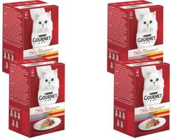 4x Gourmet Mon Petit - Duo Vis & Vlees - Kattenvoer - 6x50g