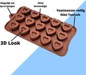 Moule à bonbons au chocolat – Hartjes Valentine Snoep 3D – Moule de cuisson en silicone, moule à savon, accessoires de cuisine, cadeau – Mini moules à muffins/cupcakes en forme de Hartjes