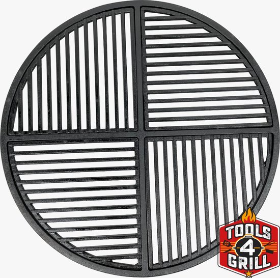 Halve maan gietijzeren rooster / Half Cast Iron Grid (Eggspander) XL Big Green Egg kopen? | Big Green Egg accessoires bij BBQ Outside