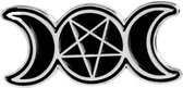 Kledingspeld Luna | Pentagram pin | Halloween kledingspeld | Halloween broches | Satan kledingspeld | Emo | Pentagram speld | Pentagram kledingspeld | Maan en ster | Gothic speld | Satan broches