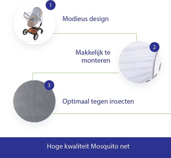 HIGHWALL muggennet kinderwagen - Muggengaas - Klamboe voor de buggy - Universeel Design - Toe te passen op vrijwel elke soort buggy - Universeel - Wit van $ — afbeelding 4