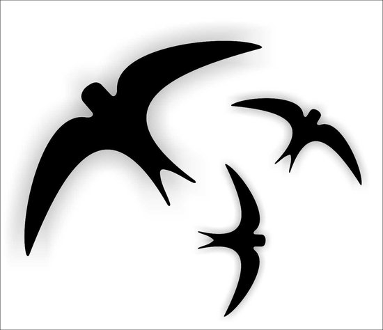 Zwaluw Vogelbescherming stickers set 3 vogels kleur Zwart | bol.com