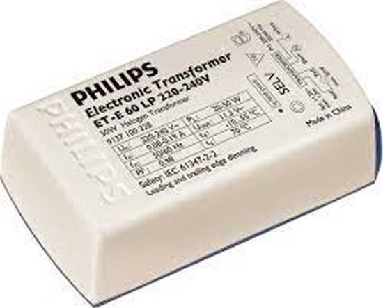 Philips ET-E60 Halogeen transformator - 10-60W 12V - Dimbaar - Wit