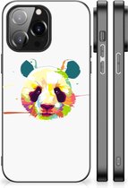 Smartphone Hoesje iPhone 14 Pro Max Back Case TPU Siliconen Hoesje met Zwarte rand Panda Color
