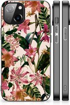 Leuk TPU Back Case Geschikt voor 14 Telefoon Hoesje met Zwarte rand Bloemen