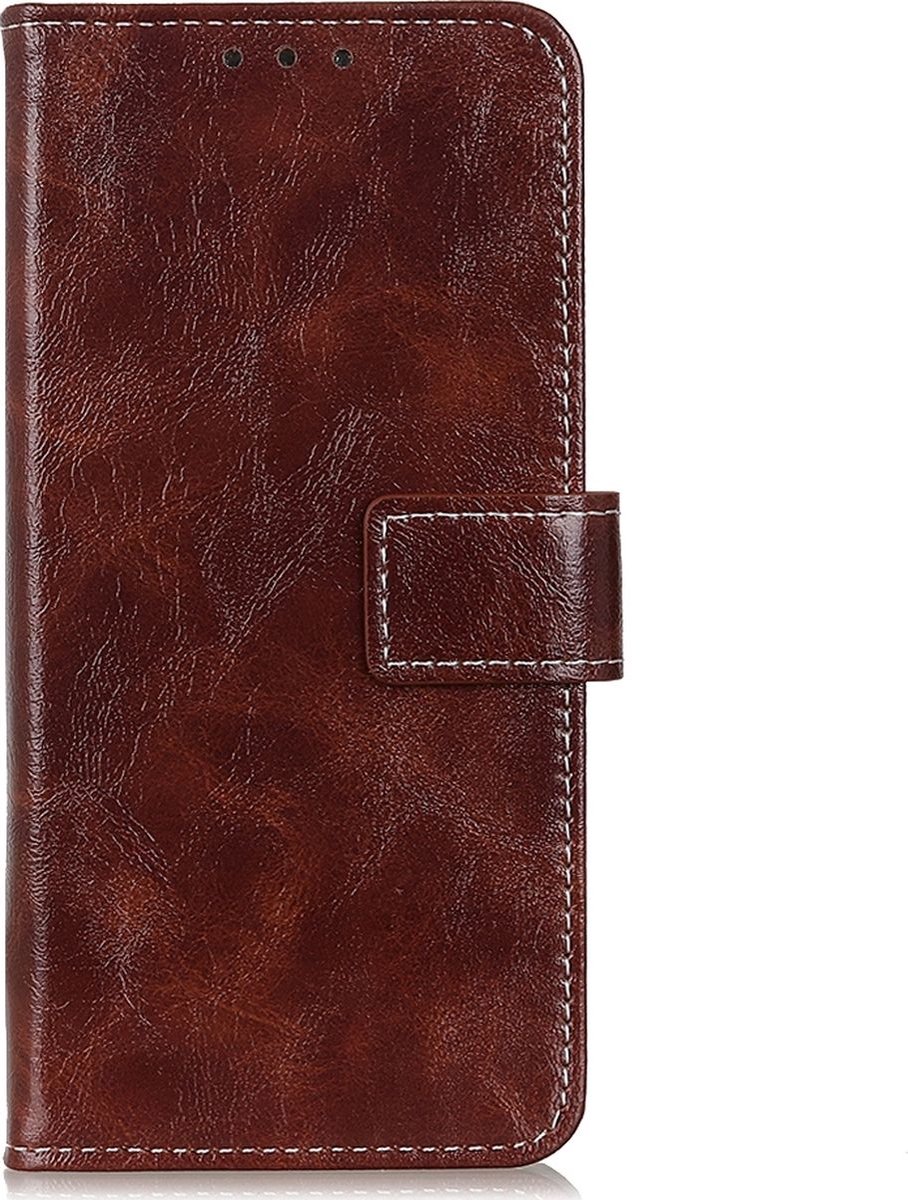 Mobigear Telefoonhoesje geschikt voor POCO F4 Hoesje | Mobigear Basic Bookcase Portemonnee | Pasjeshouder voor 3 Pasjes | Telefoonhoesje voor Pinpas / OV Kaart / Rijbewijs - Bruin