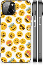 Telefoon Hoesje Super als Cadeautjes voor Meisjes Geschikt voor iPhone 14 Backcover Soft Siliconen Hoesje met Zwarte rand Emoji