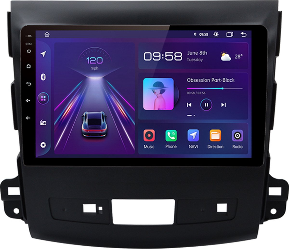 8core Wireless CarPlay Mitsubishi Outlander 2005-2013 (zonder Rockford) Android 10 navigatie en multimediasysteem 6+128GB android auto