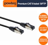 Powteq CAT 8 premium netwerkkabel / internetkabel | 50 cm | 100% koper | Dubbele afscherming | RJ45-RJ45
