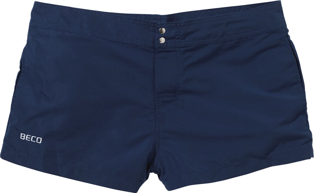 BECO shorts, dames, drukknopjes, klittenband, 26 cm, donker blauw, maat S**