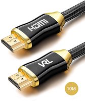 VRL HDMI Kabel – 10 Meter – 18 Gbps Brandbreedte – 60 HZ Refresh Rate – Goud Verguld - Ondersteunt full HD en Ultra HD 4K
