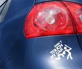 Bumpersticker - Dont Touch My Car - 15x13 - Wit