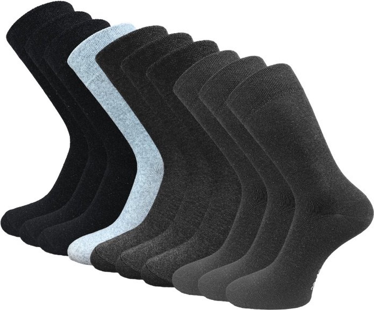 10 paar Basic Sokken - VANSENZO® - Grey-Pack - Maat 39-42