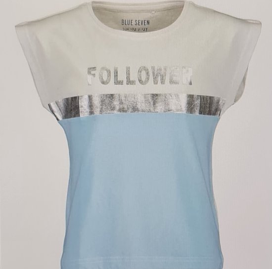 Blue Seven - T shirt Meisjes Wit /Blauw Maat 164